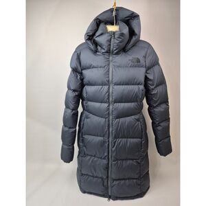 The North Face Women's Grey Metropolis 550 Down Long Coat Parka Size Medium